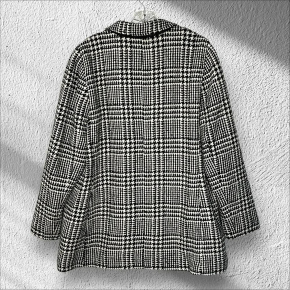 Talbots Size 16 TWEED DOUBLE BREASTED BLAZER - HOUNDSTOOTH Preppy Academia - Picture 2 of 12